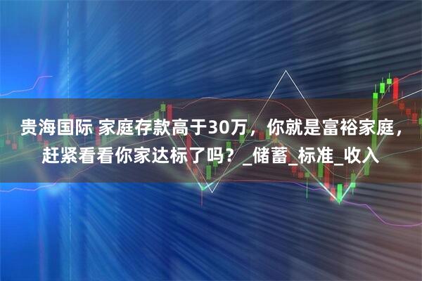 贵海国际 家庭存款高于30万，你就是富裕家庭，赶紧看看你家达标了吗？_储蓄_标准_收入